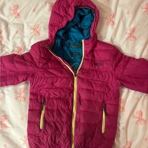 Stio Fuchsia Puffer Jacket with Teal Interior